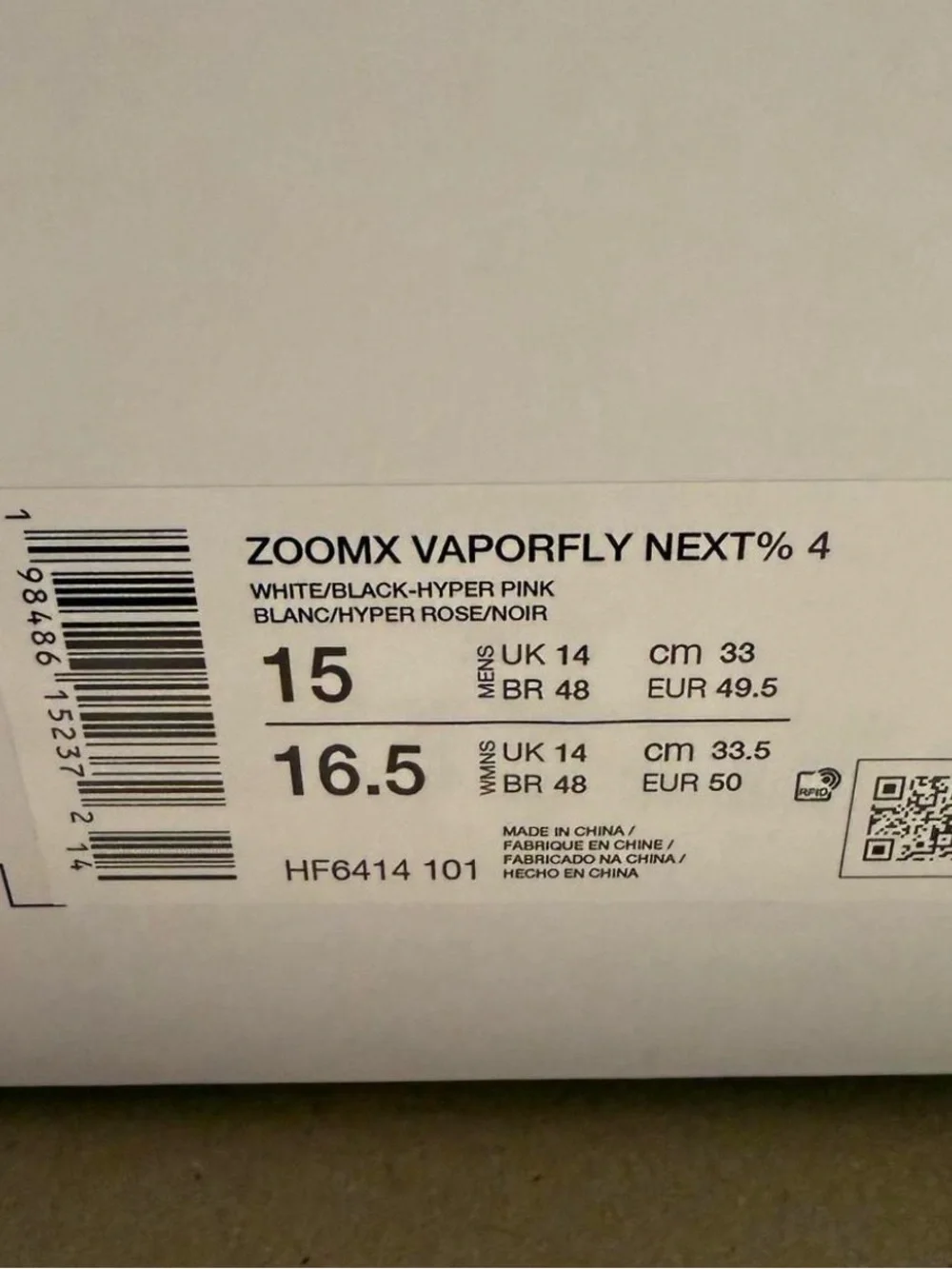 Nike Zoom X Vaporfly Next 4% Hyper Pink Mint Foam Men’s 15 running shoes NEW!